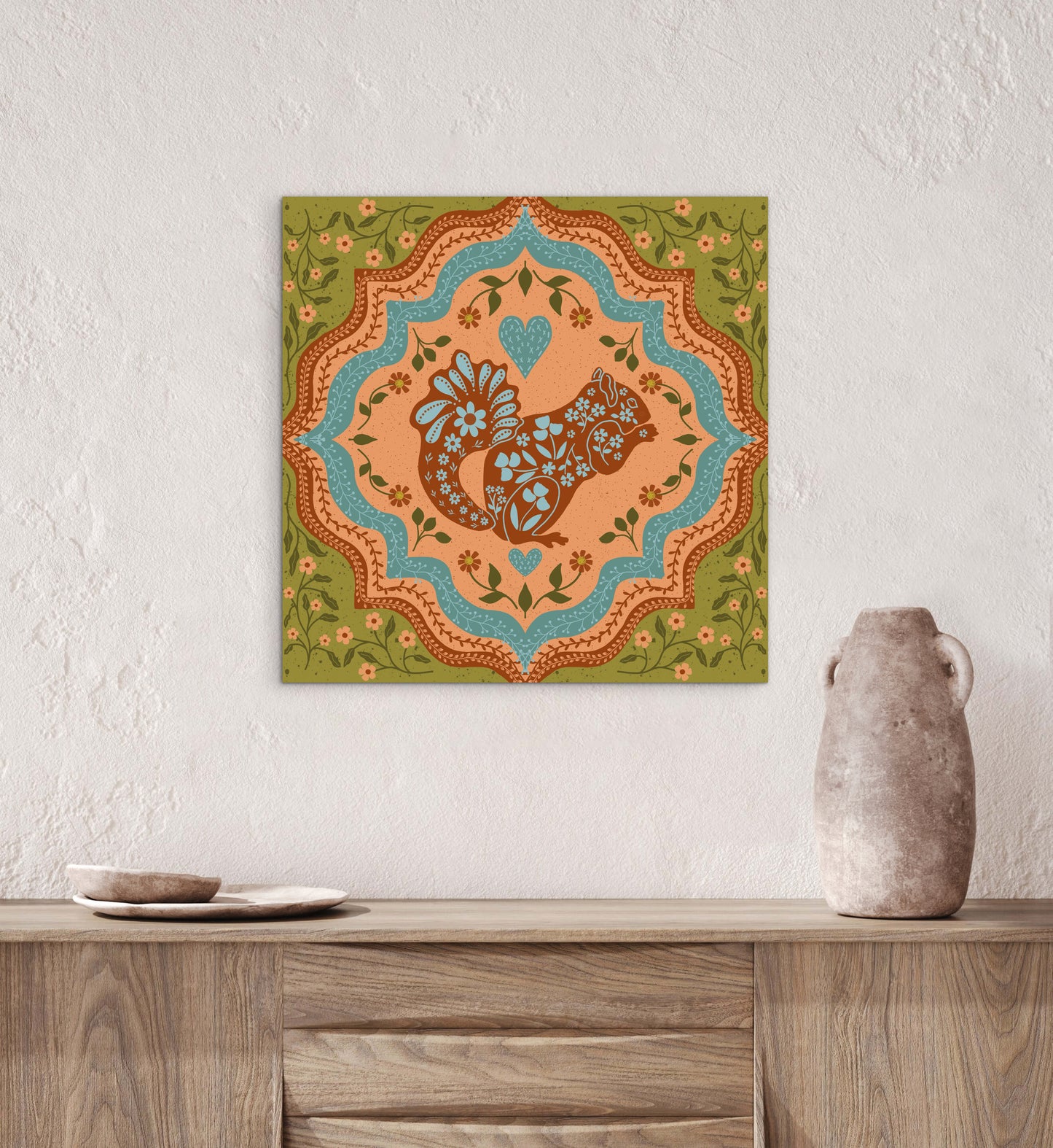 Scandi Woodland Squirrel — Premium Matte Paper Poster