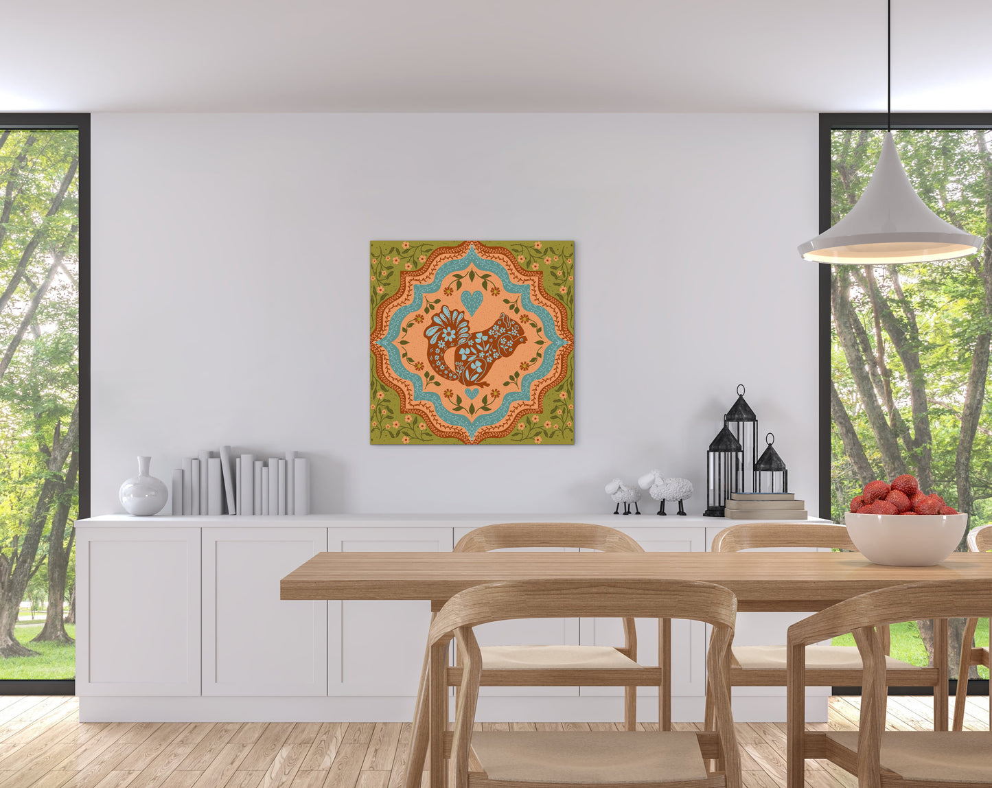 Scandi Woodland Squirrel — Premium Matte Paper Poster