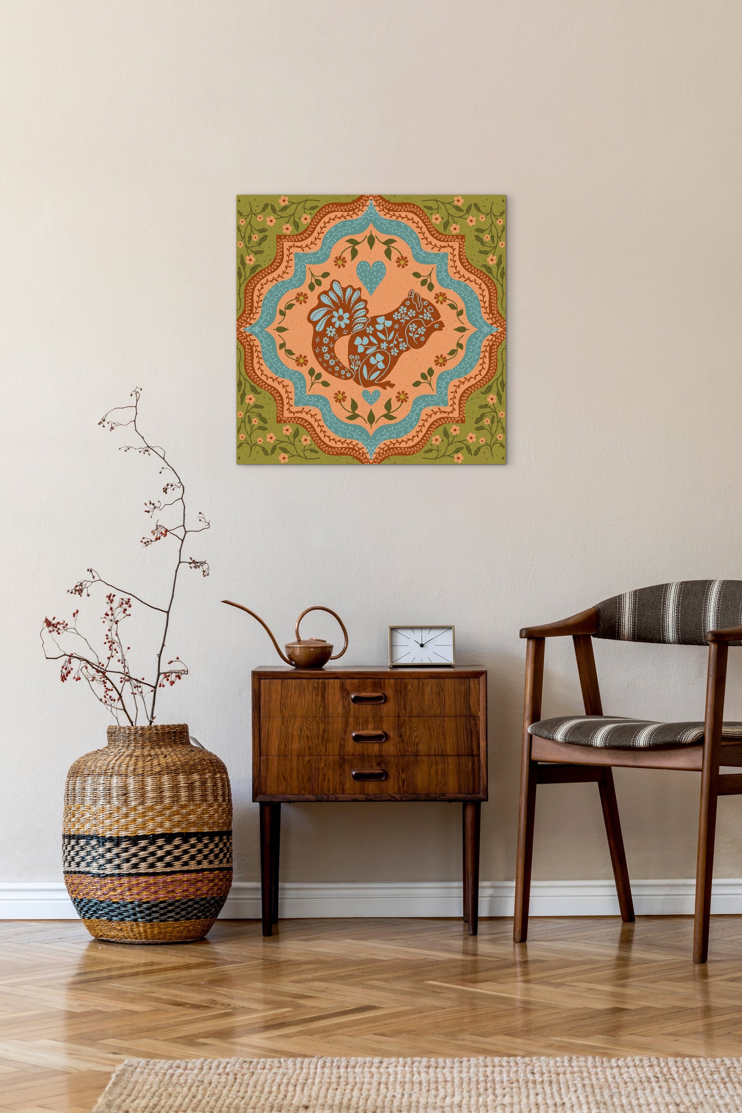 Scandi Woodland Squirrel — Premium Matte Paper Poster