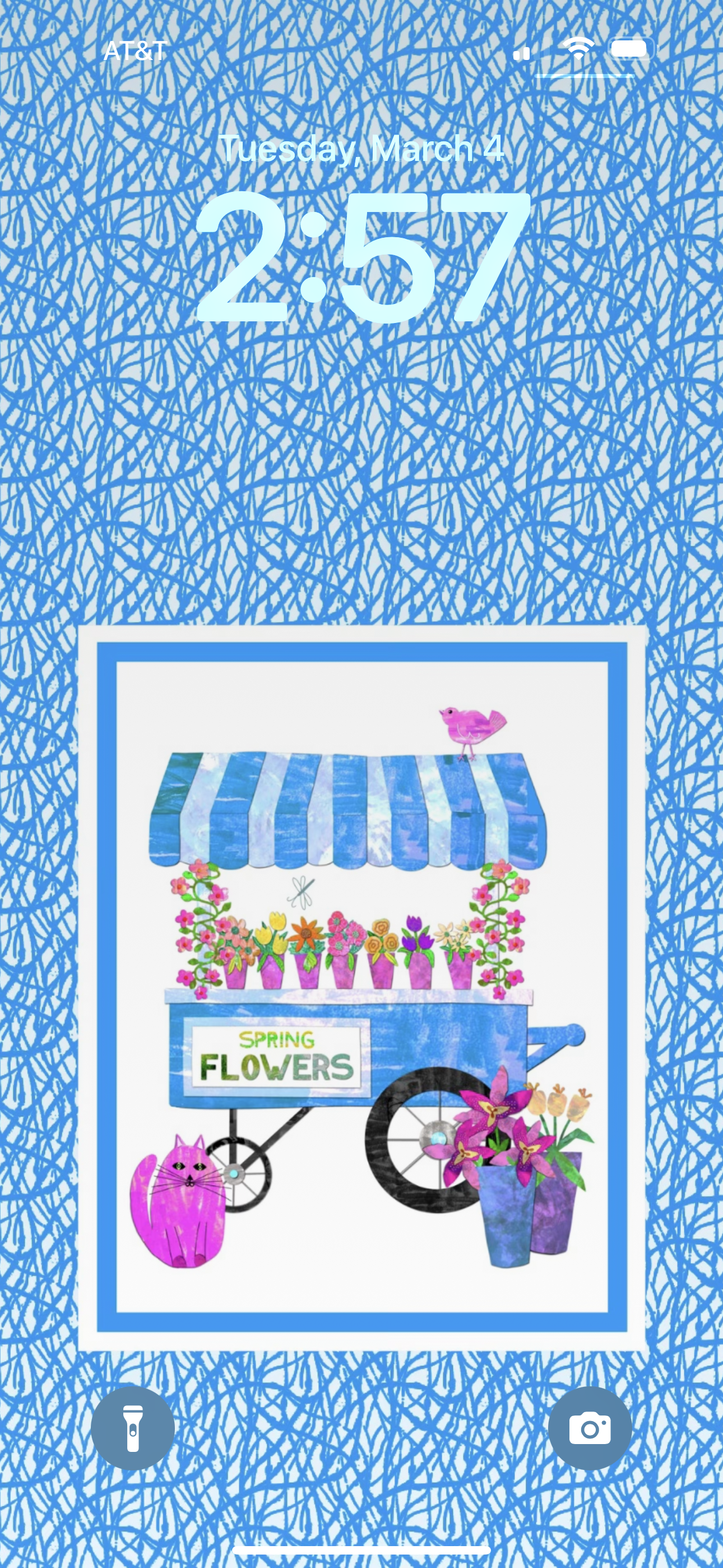 Spring Flower Cart Collage Phone Wallpaper Digital Download