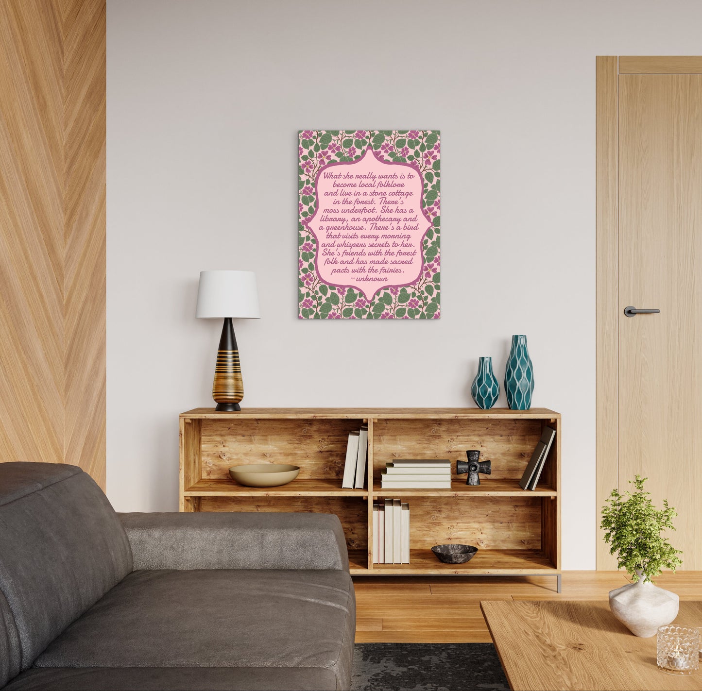 Pink Dogwoods with Quote — Premium Matte Paper Poster