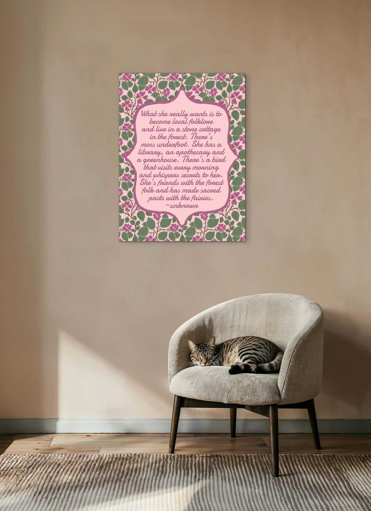 Pink Dogwoods with Quote — Premium Matte Paper Poster