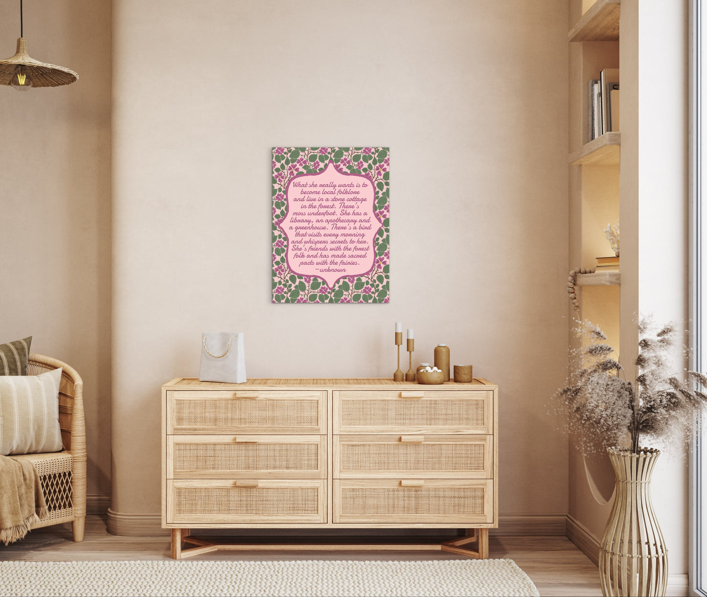 Pink Dogwoods with Quote — Premium Matte Paper Poster