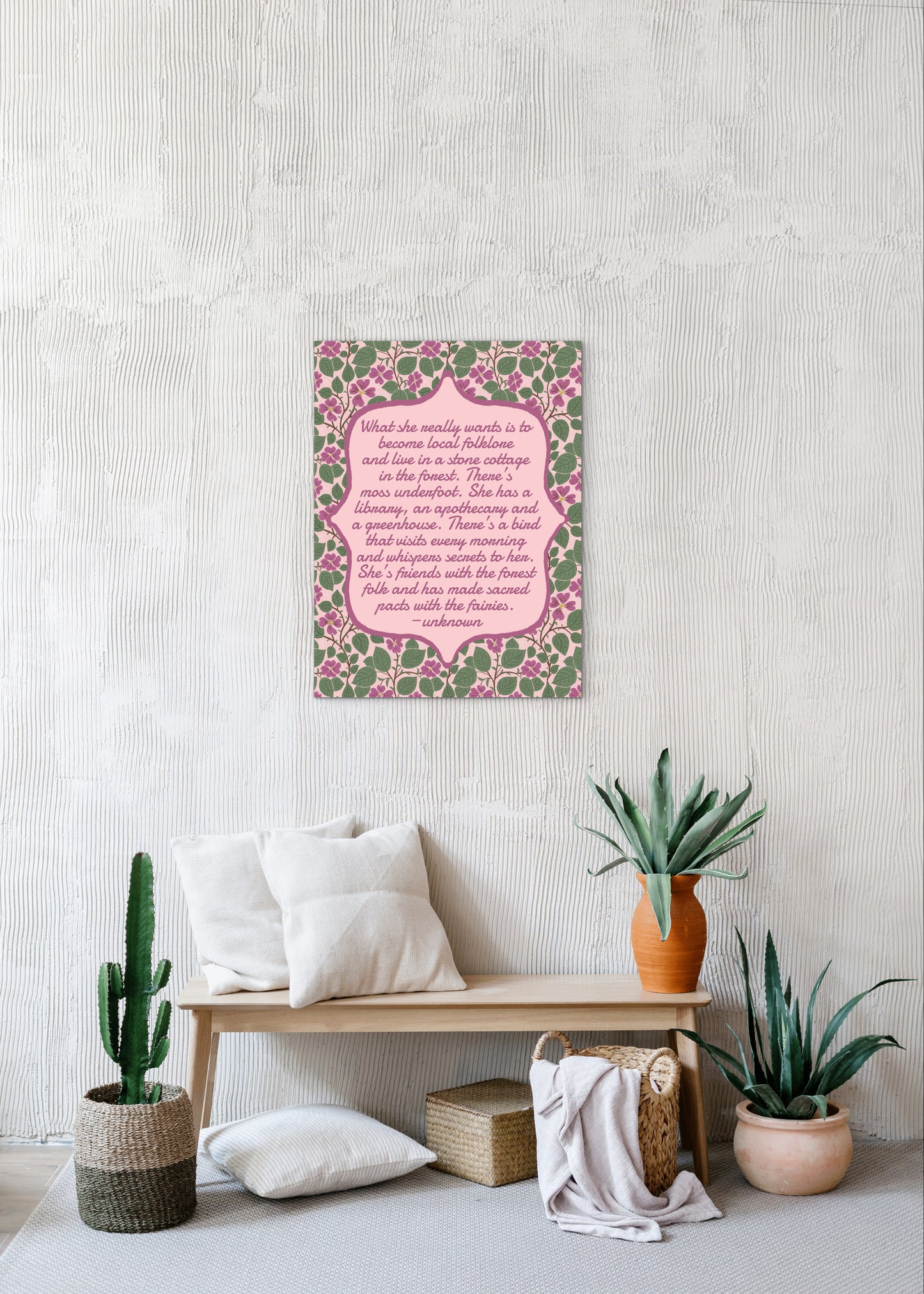 Pink Dogwoods with Quote — Premium Matte Paper Poster