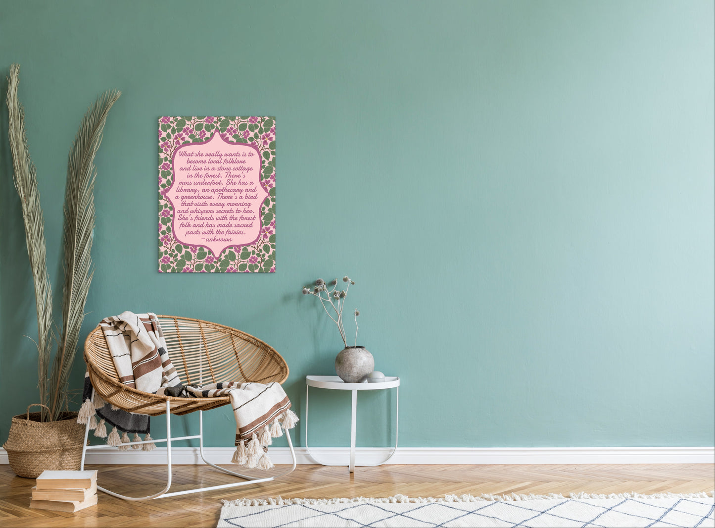 Pink Dogwoods with Quote — Premium Matte Paper Poster