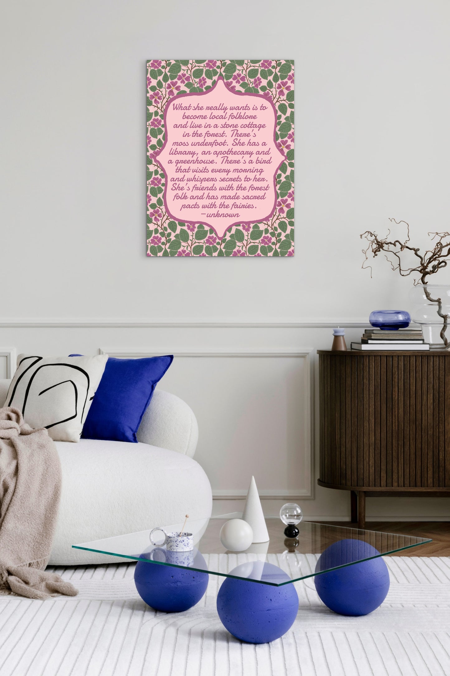 Pink Dogwoods with Quote — Premium Matte Paper Poster