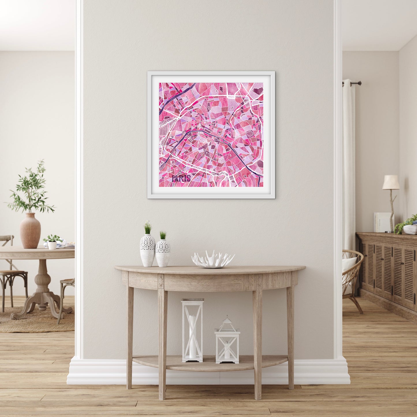 Paris Map Print - Premium Matte Paper Wooden Framed Poster