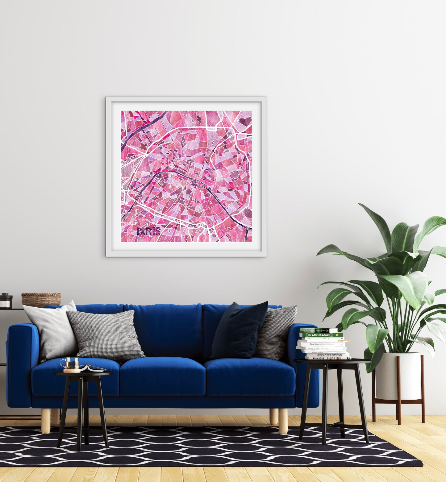 Paris Map Print - Premium Matte Paper Wooden Framed Poster