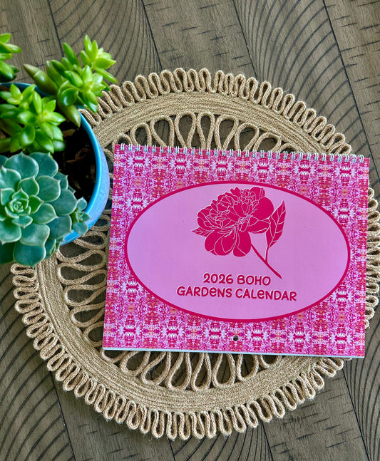 Boho Gardens 2026 Wall Calendar
