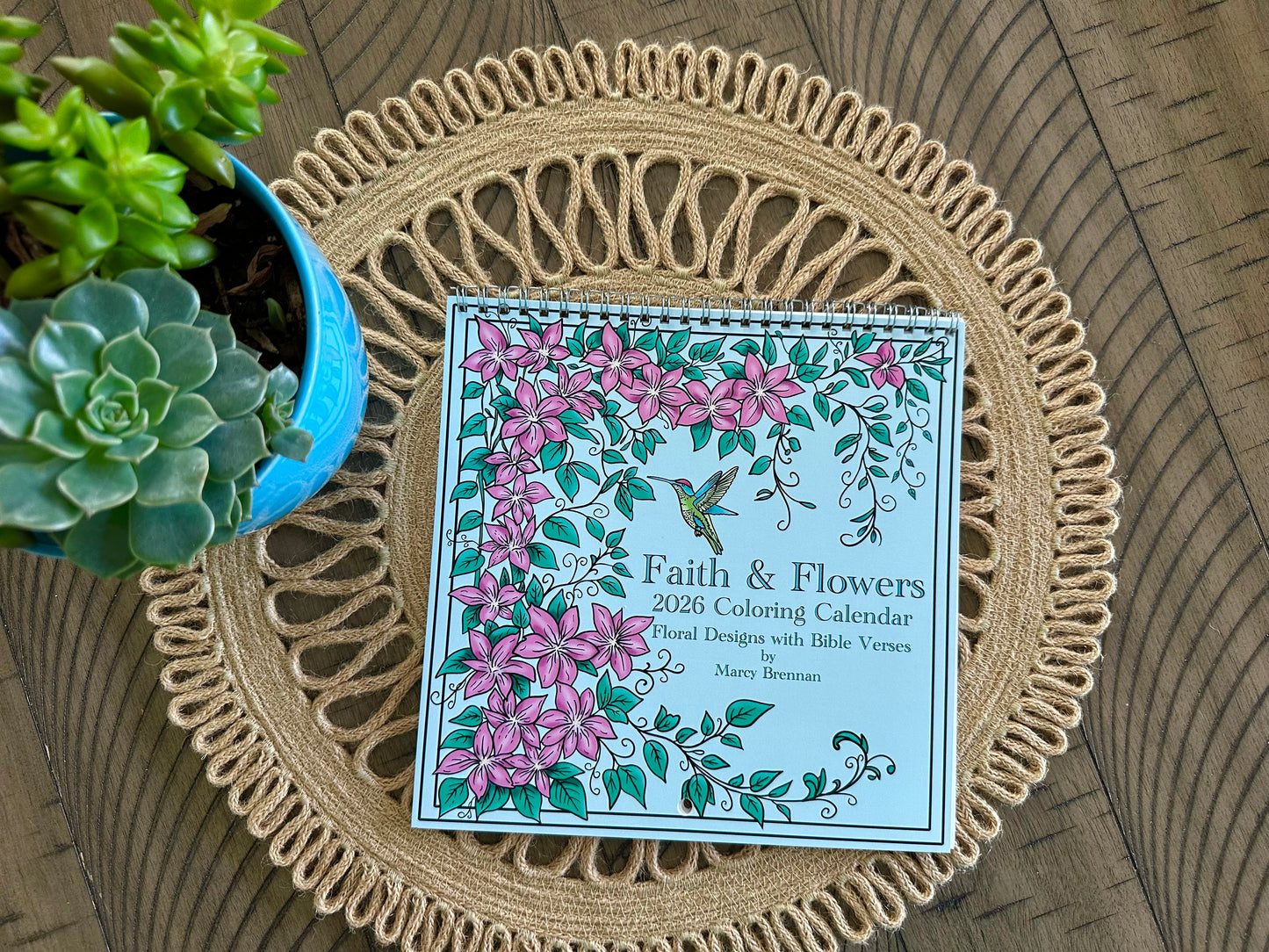 Faith & Flowers 2026 Coloring Calendar