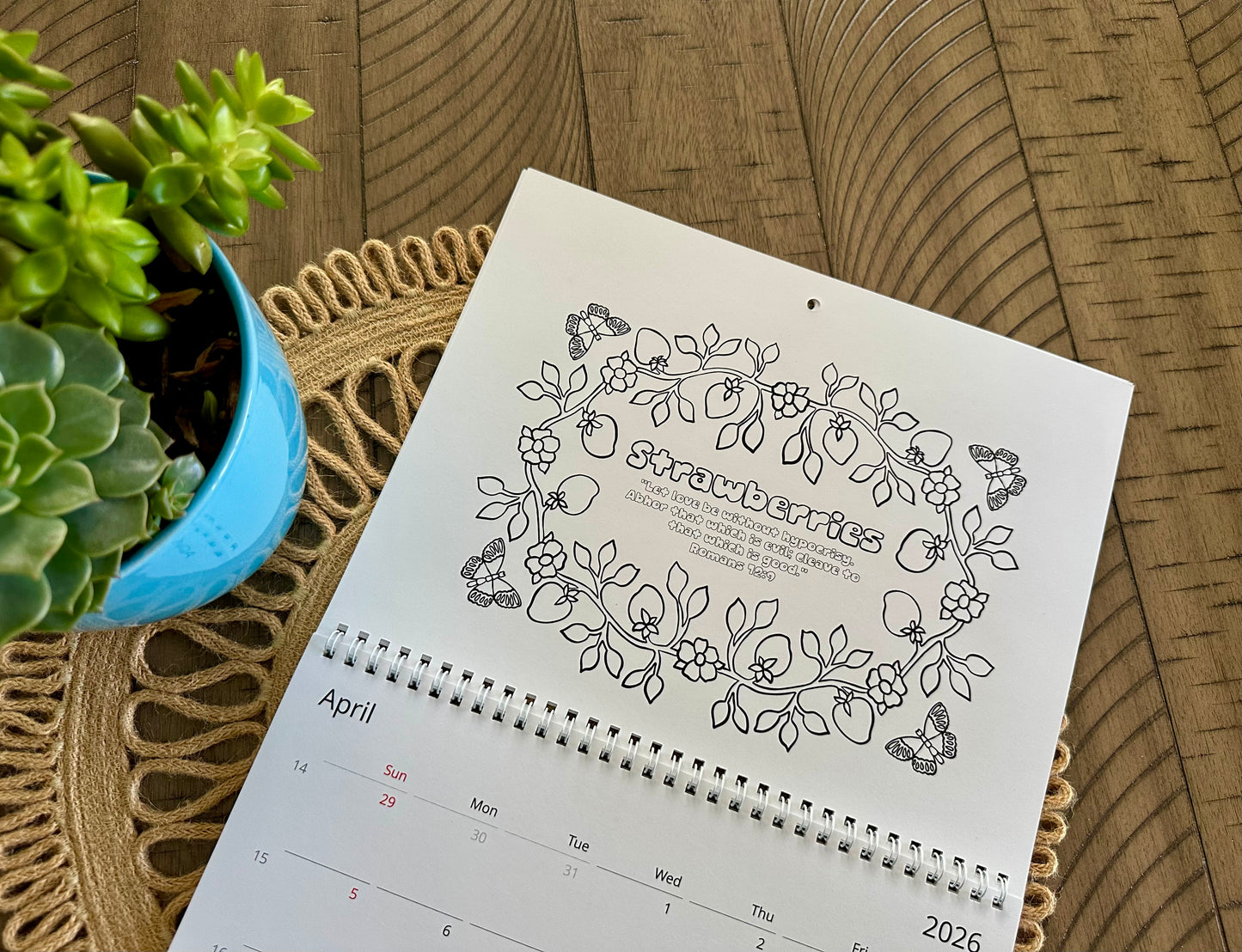 A Fruitful Year 2026 Coloring Calendar