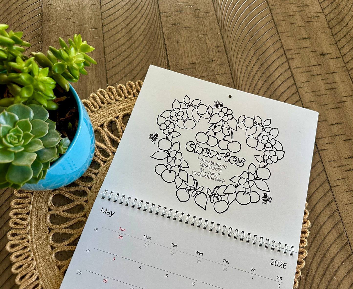 A Fruitful Year 2026 Coloring Calendar