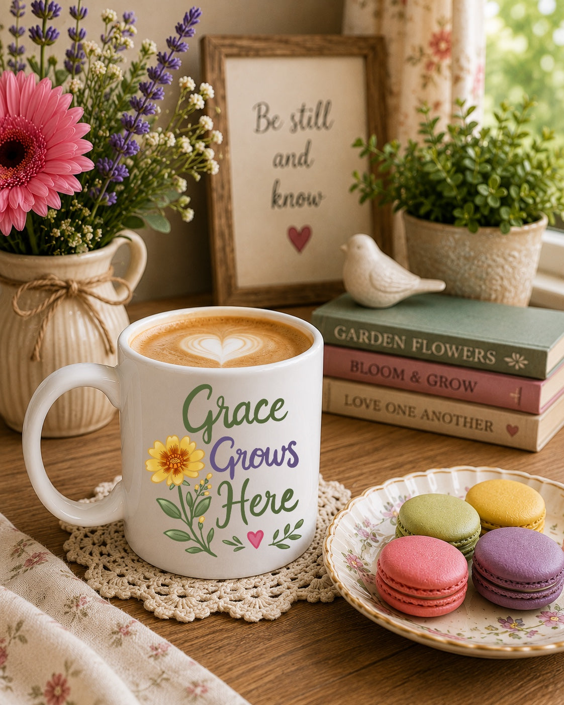 "Grace Grows Here" Inspirational Coffee Cup (11oz & 15oz)