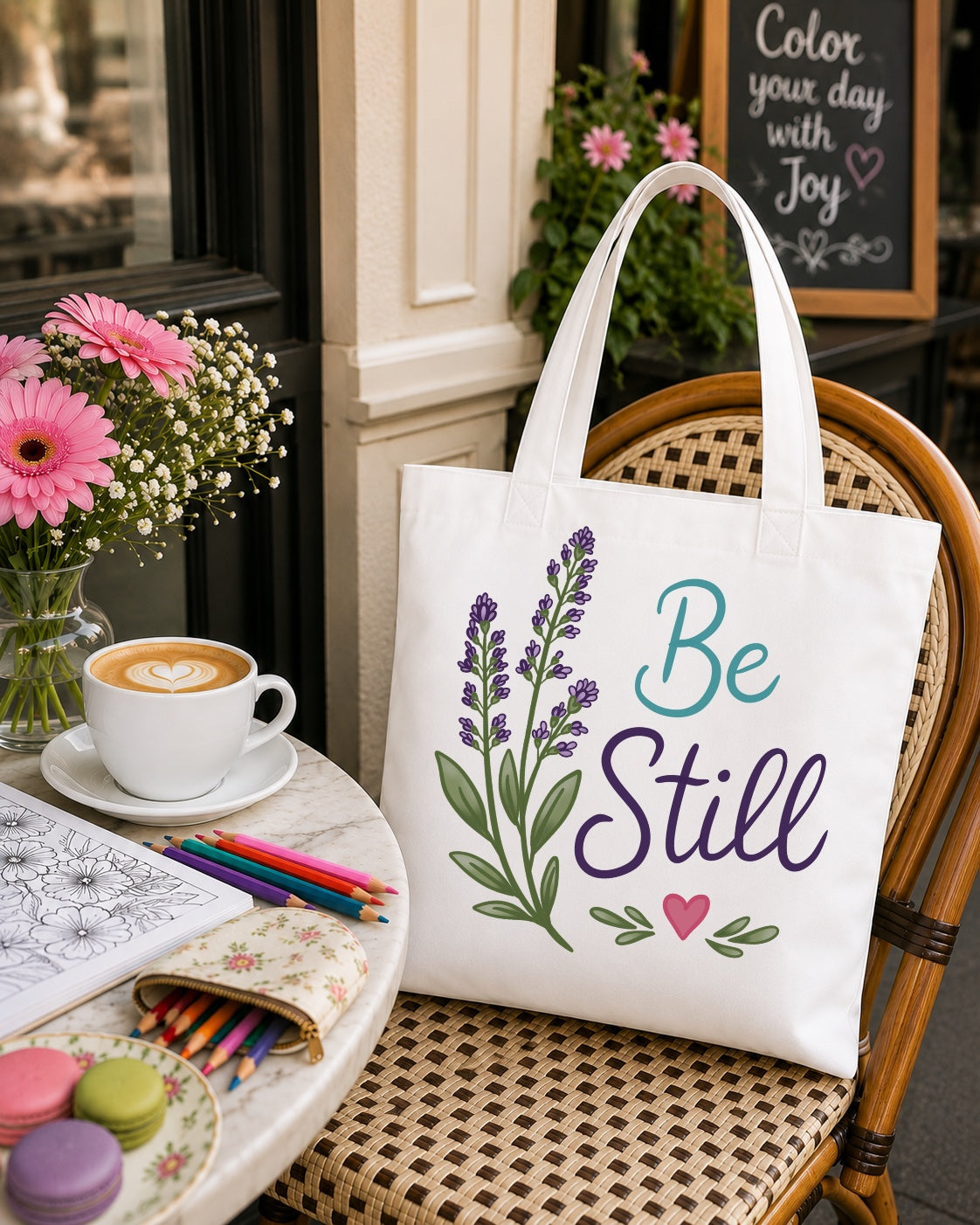 Be Still Lavender Tote Bag