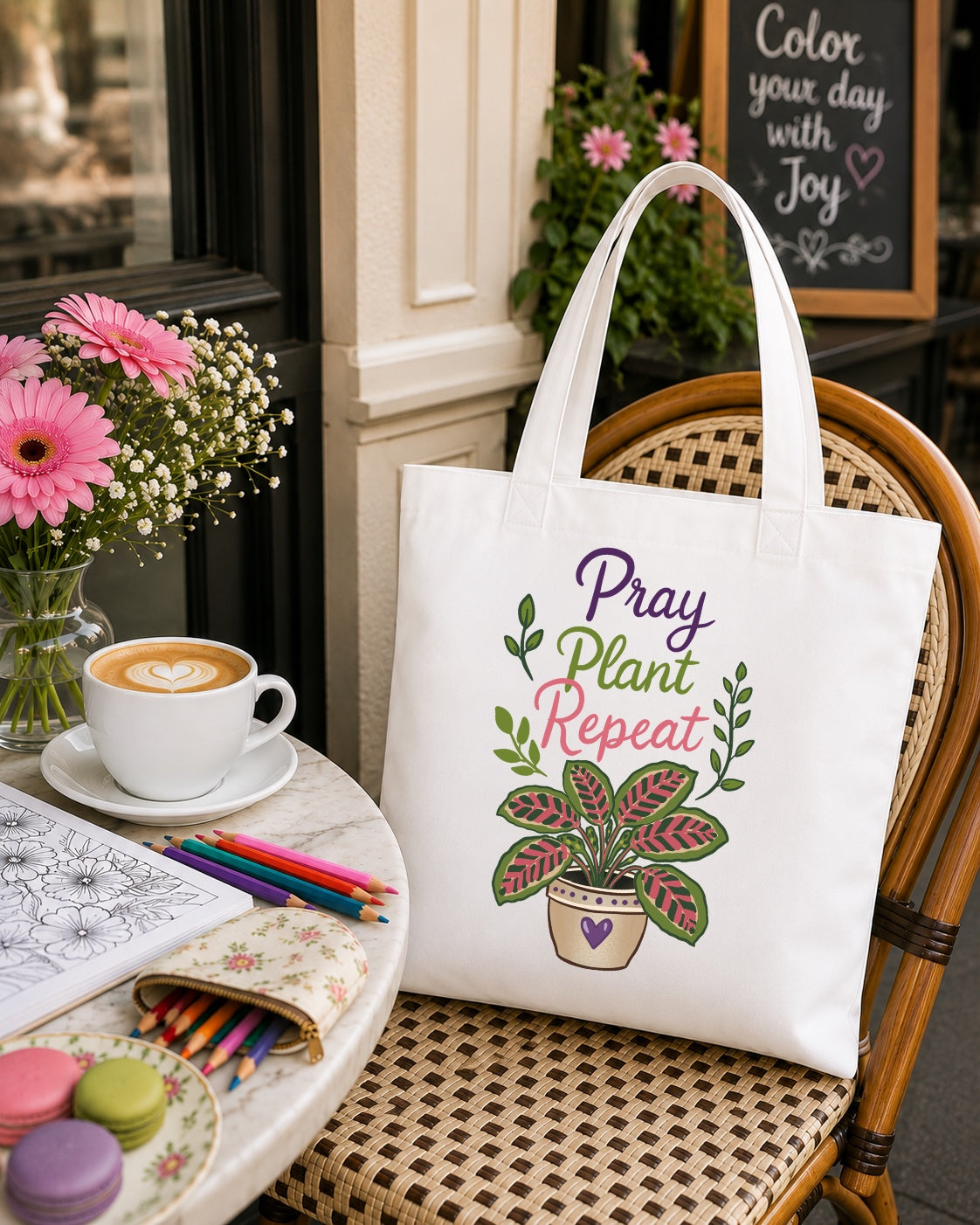 Plant Lady Tote Bag – Monsterra Potted Plant Illustration