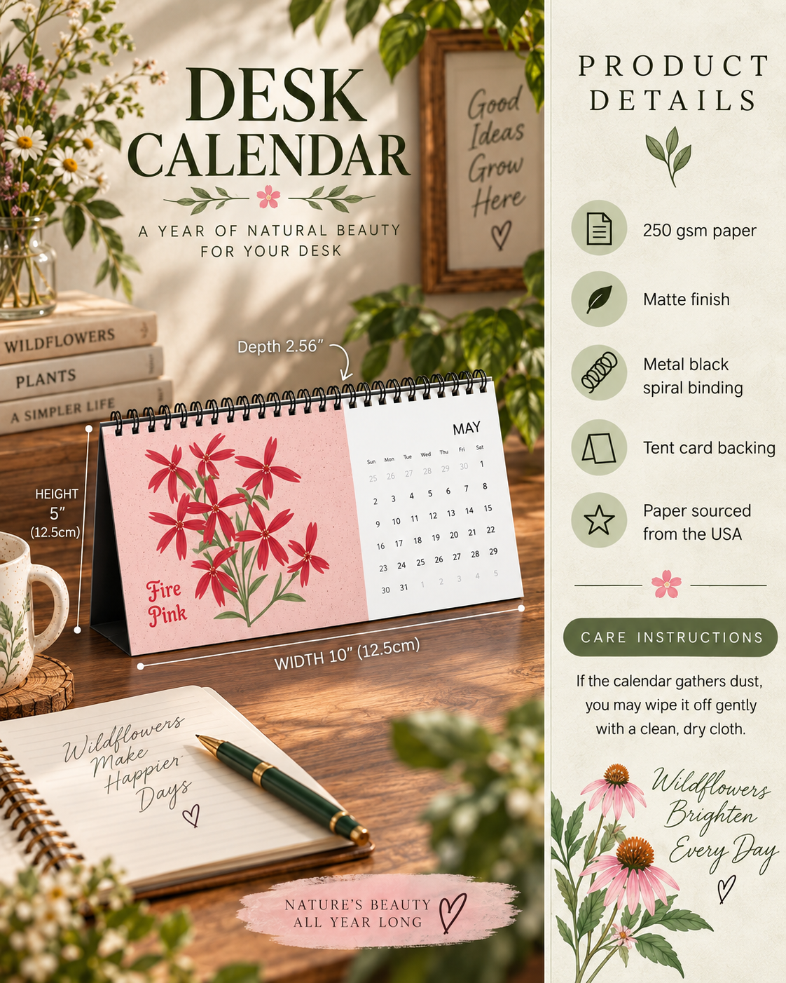 2027 Appalachian Wildflowers Desktop Calendar
