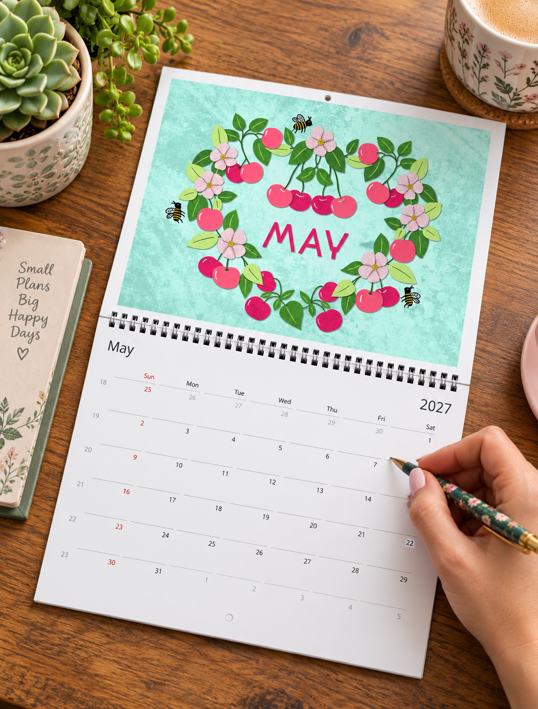 A Fruitful Year 2027 Wall Calendar | Botanical Fruit Art Calendar | Colorful Kitchen & Home Decor | Gift for Fruit Lovers