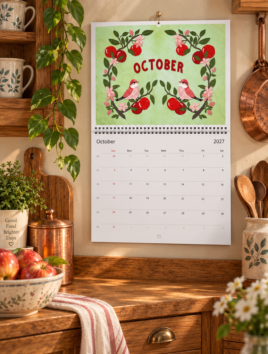 A Fruitful Year 2027 Wall Calendar | Botanical Fruit Art Calendar | Colorful Kitchen & Home Decor | Gift for Fruit Lovers