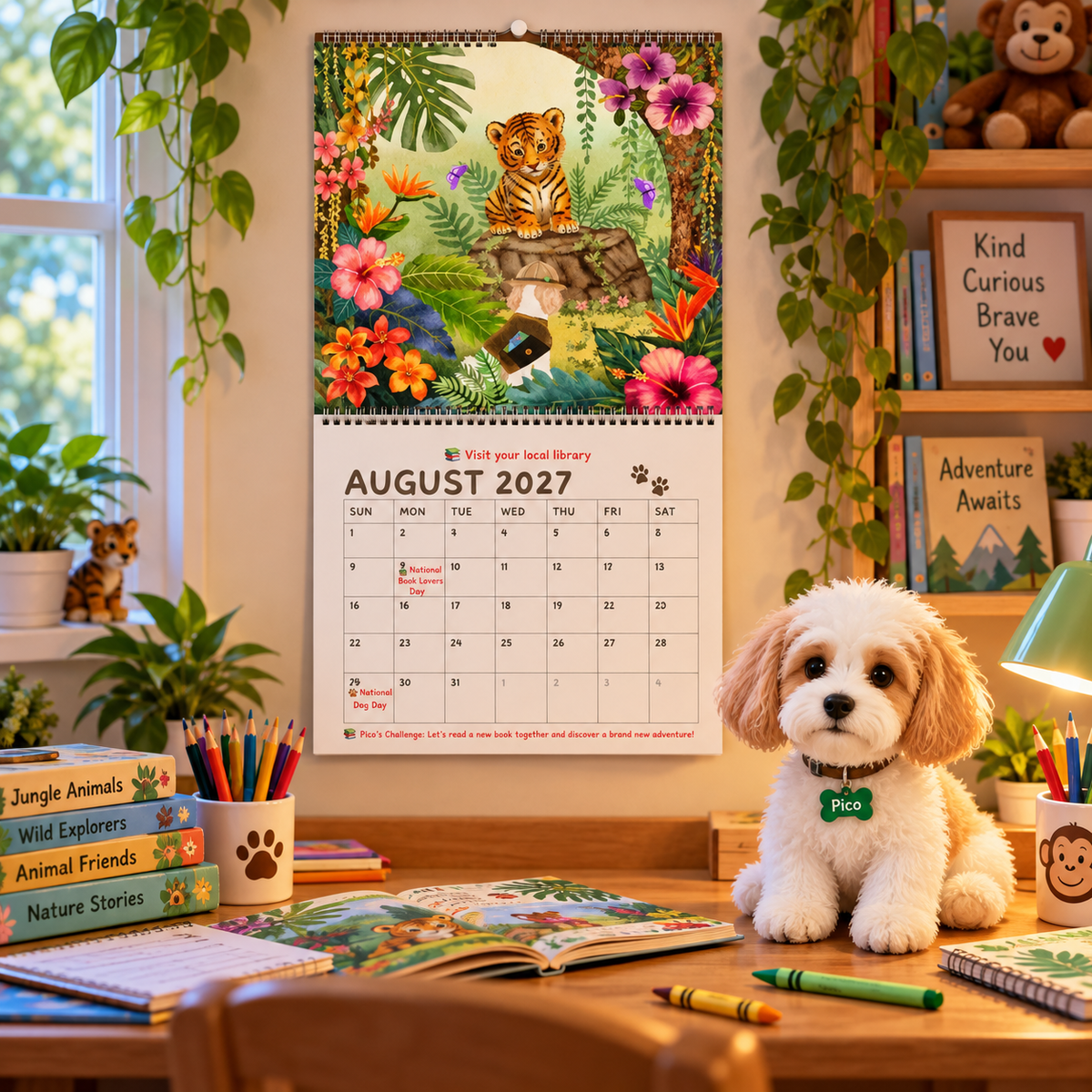 Pico’s Jungle Adventure 2027 Wall Calendar