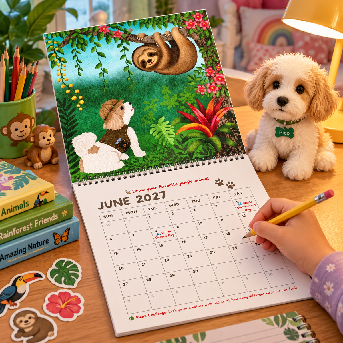 Pico’s Jungle Adventure 2027 Wall Calendar