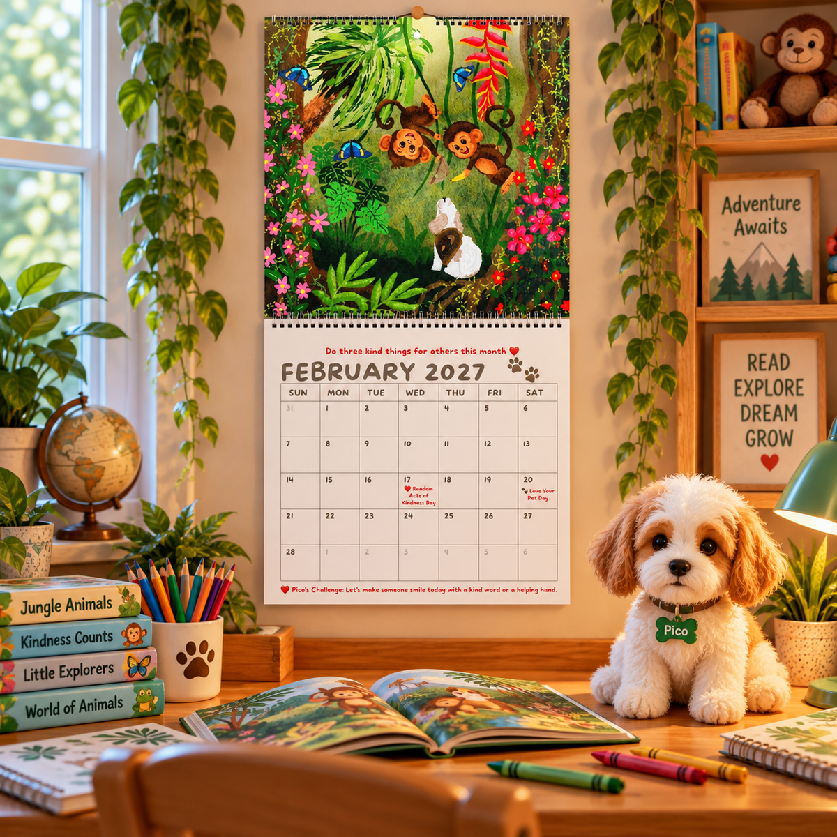 Pico’s Jungle Adventure 2027 Wall Calendar