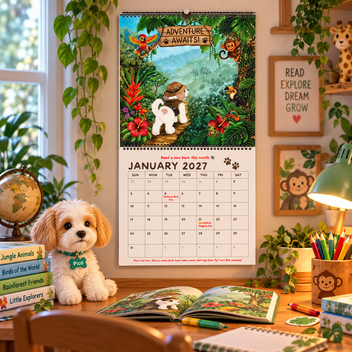 Pico’s Jungle Adventure 2027 Wall Calendar