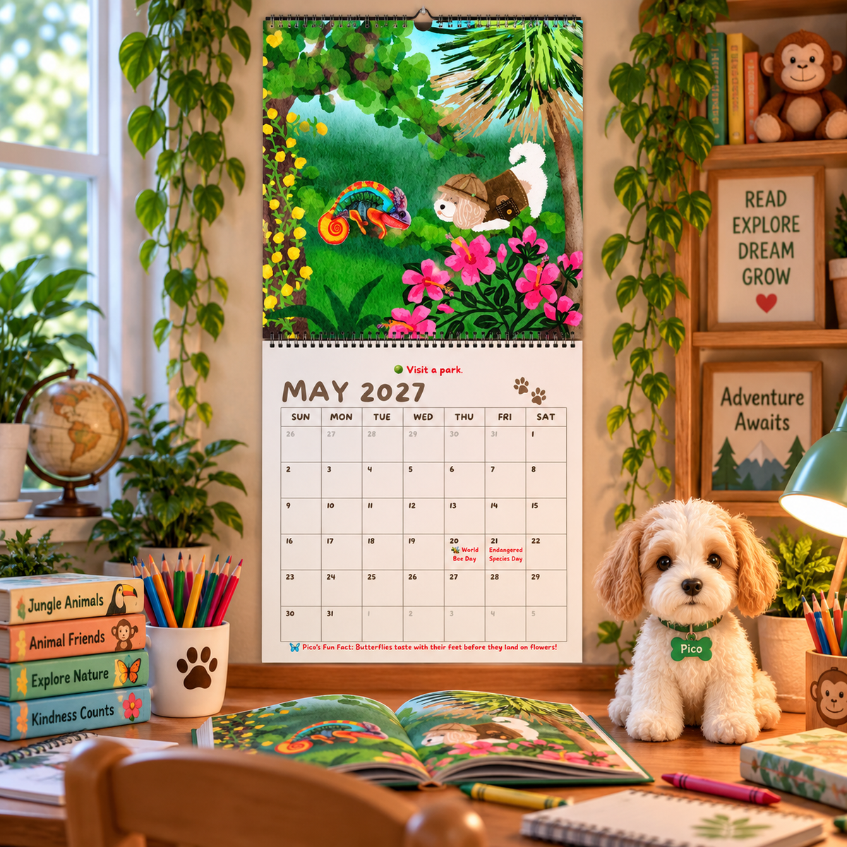 Pico’s Jungle Adventure 2027 Wall Calendar