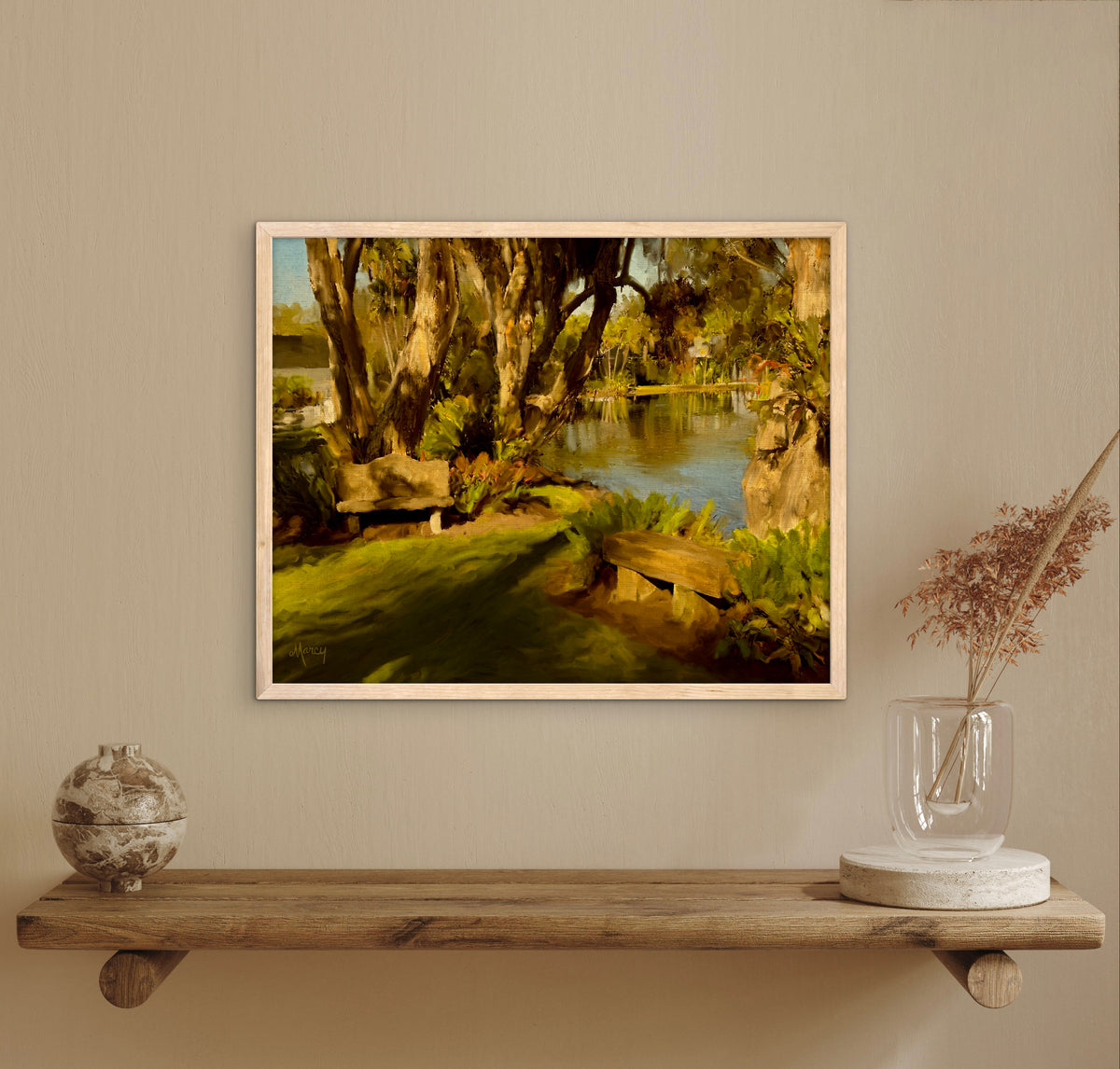 Rock City Gardens Painterly Photograph Framed Poster – Impressionistic Tropical Botanical Wall Art
