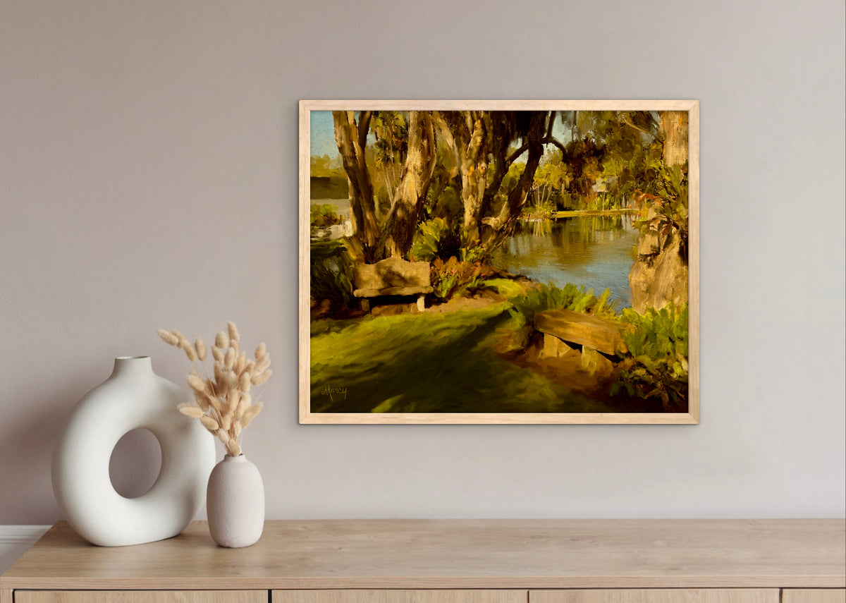 Rock City Gardens Painterly Photograph Framed Poster – Impressionistic Tropical Botanical Wall Art