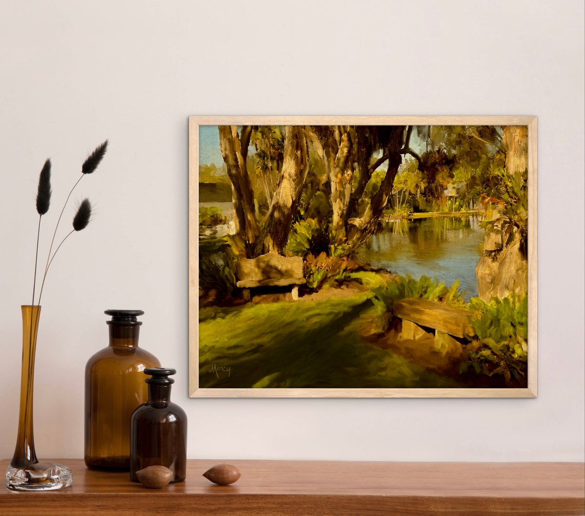 Rock City Gardens Painterly Photograph Framed Poster – Impressionistic Tropical Botanical Wall Art