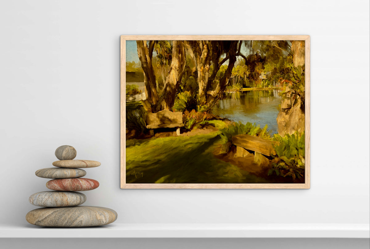 Rock City Gardens Painterly Photograph Framed Poster – Impressionistic Tropical Botanical Wall Art