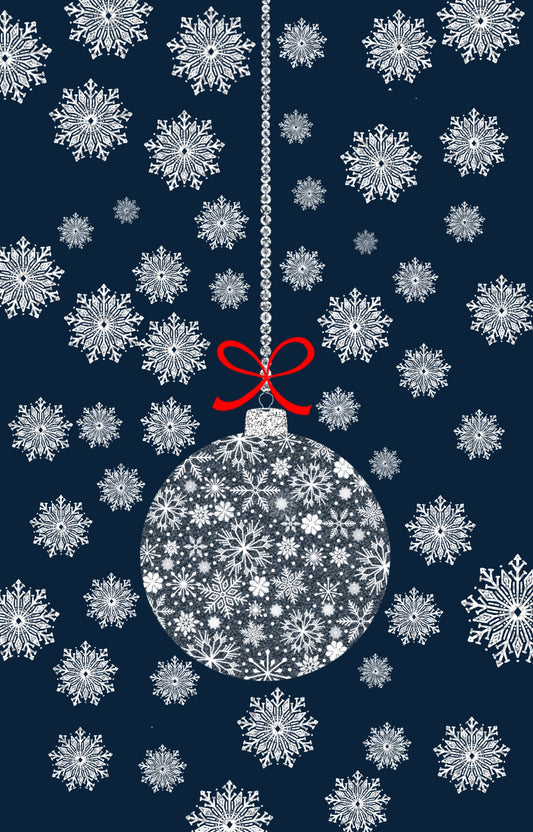 December Sparkly Snowflake Bauble iPhone Wallpaper Digital Download