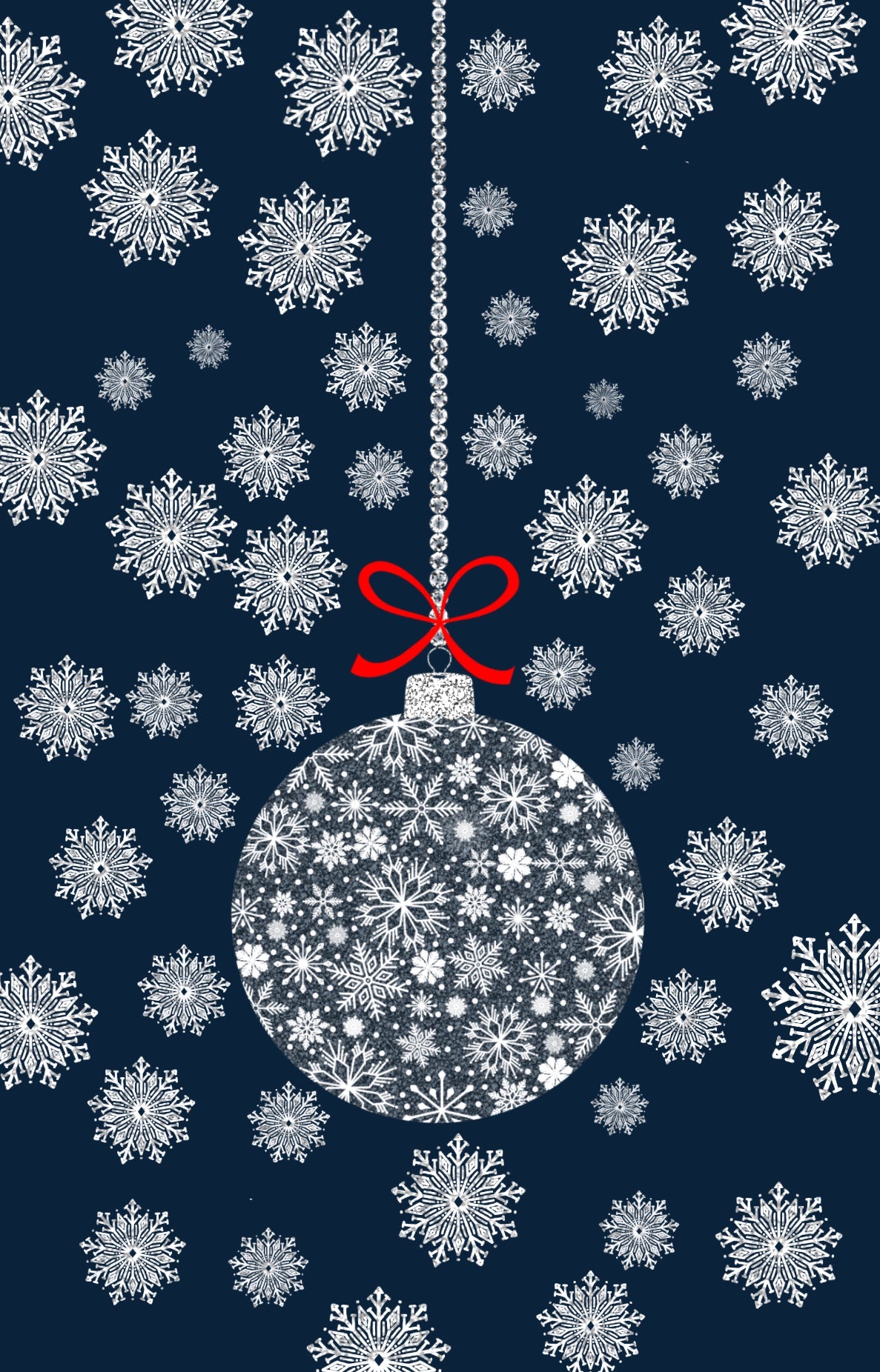 Sparkly Snowflake Bauble iPhone Wallpaper Digital Download