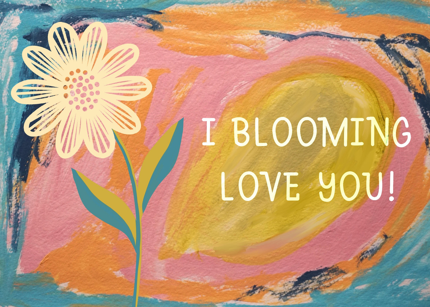 I Blooming Love You Valentine Card - Instant Digital Download