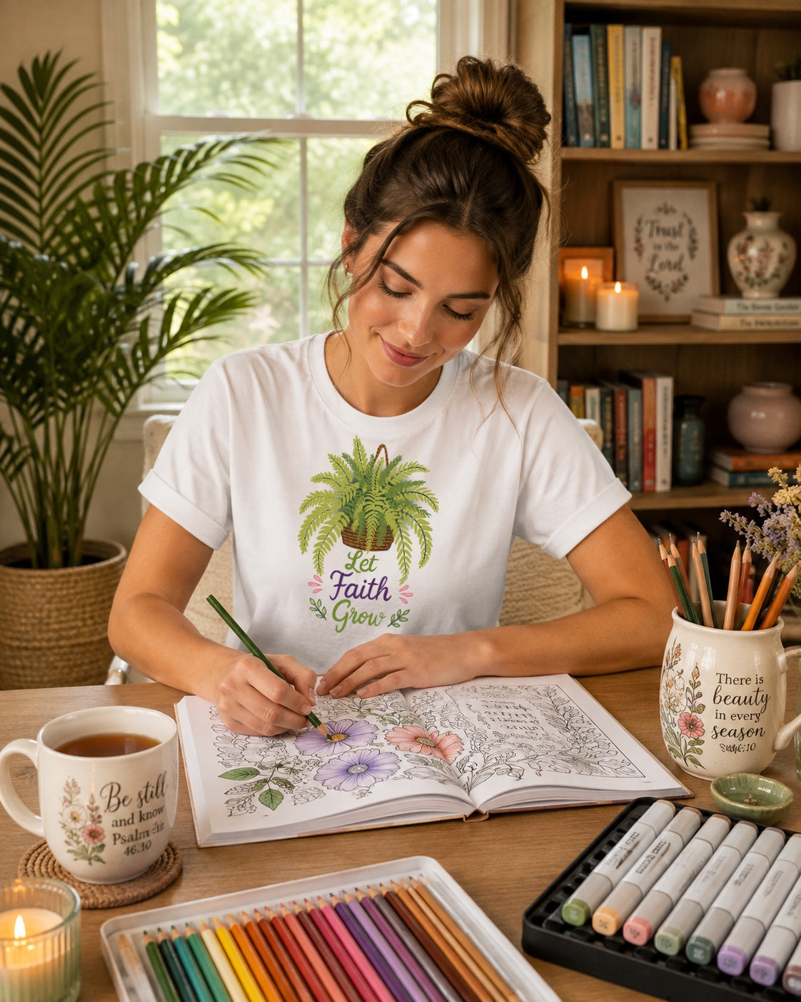 Let Faith Grow Plant T-Shirt — Fern Graphic Inspirational Tee
