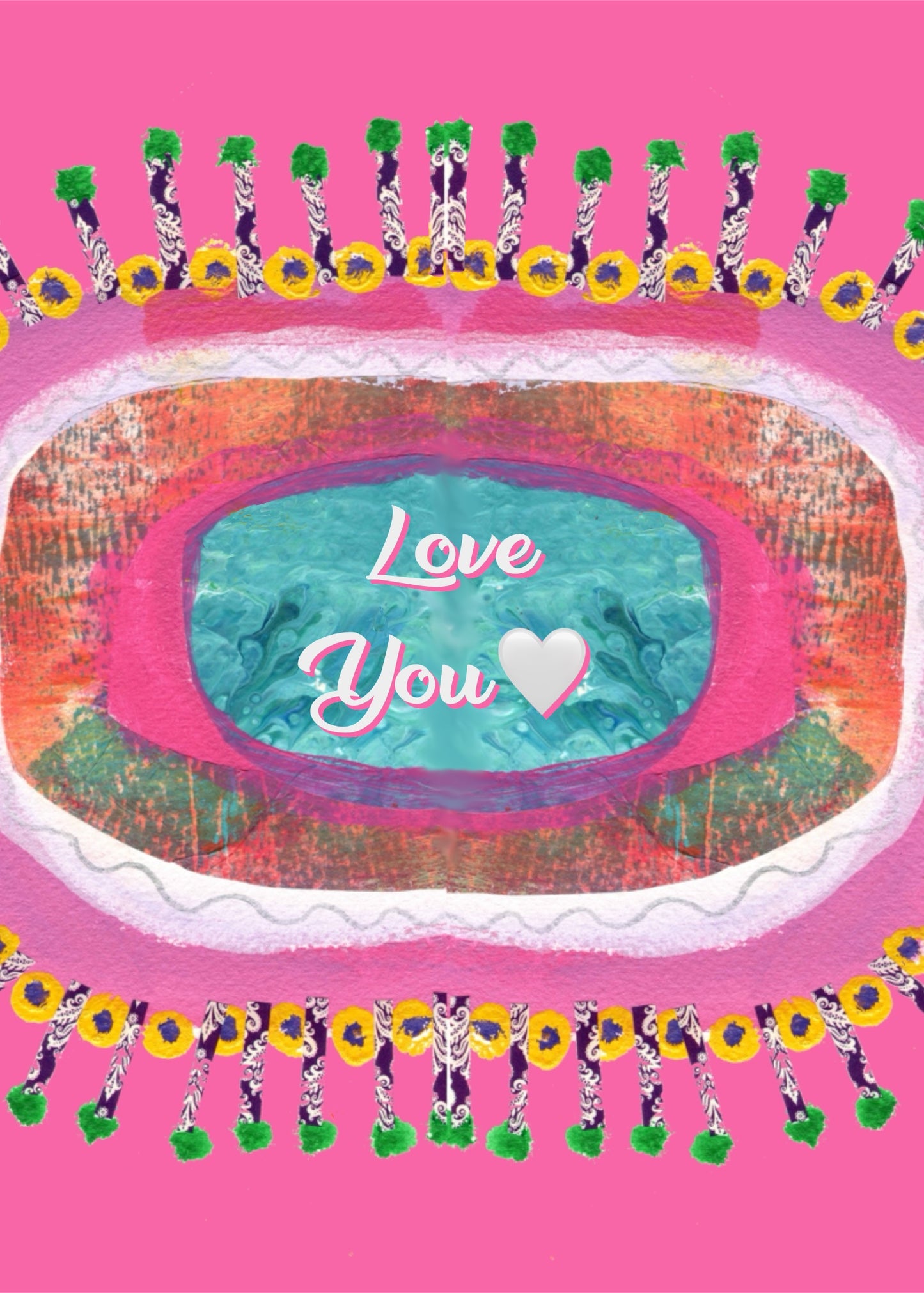 Love You Mandala Valentine Card - Instant Digital Download