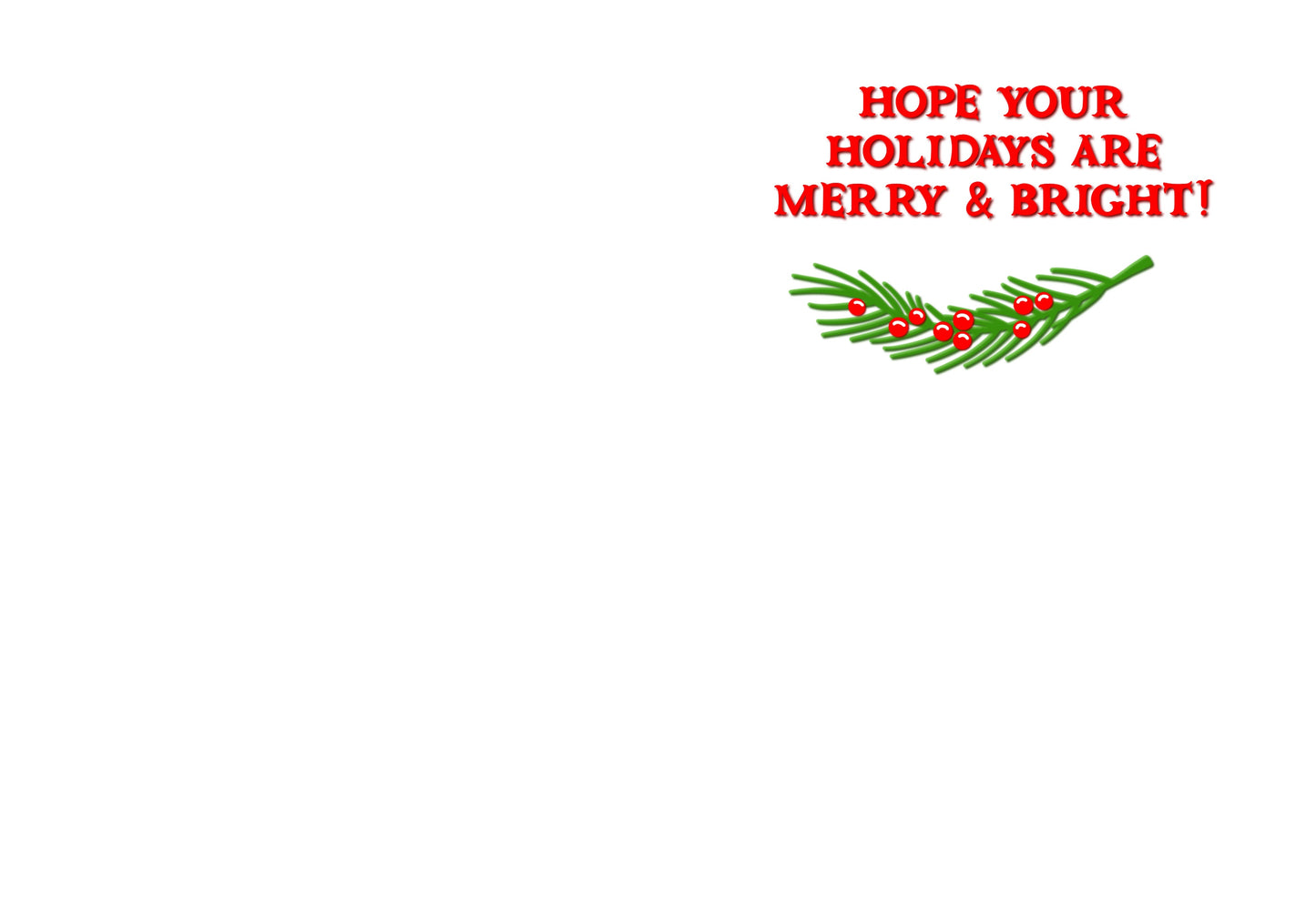 Merry and Bright Christmas Card - Instant Digital Download