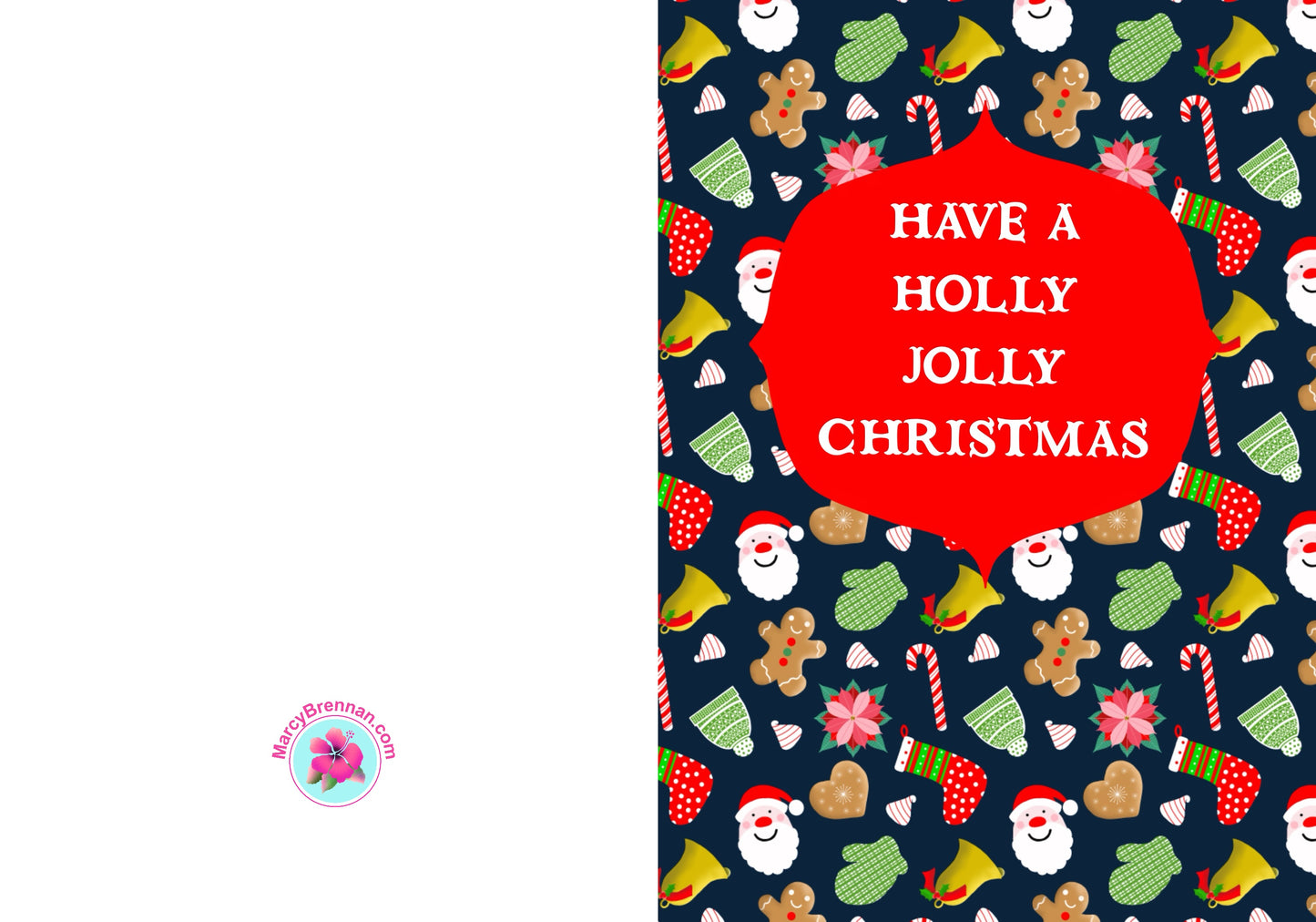 Merry and Bright Christmas Card - Instant Digital Download