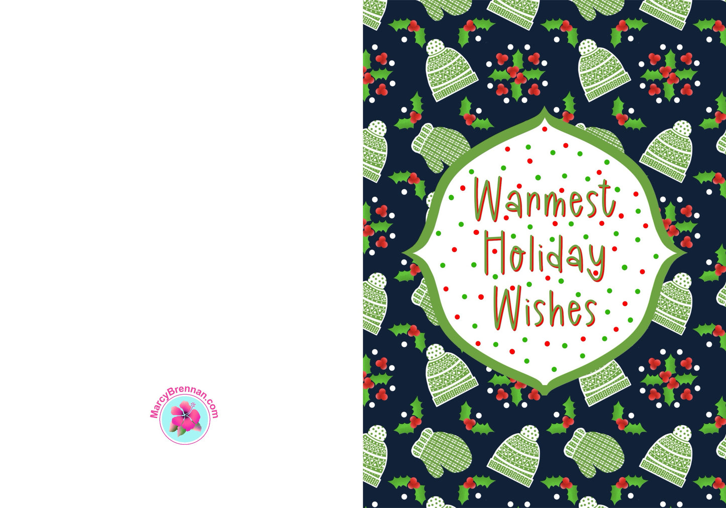 Winter Hats & Mittens Christmas Card - Instant Digital Download