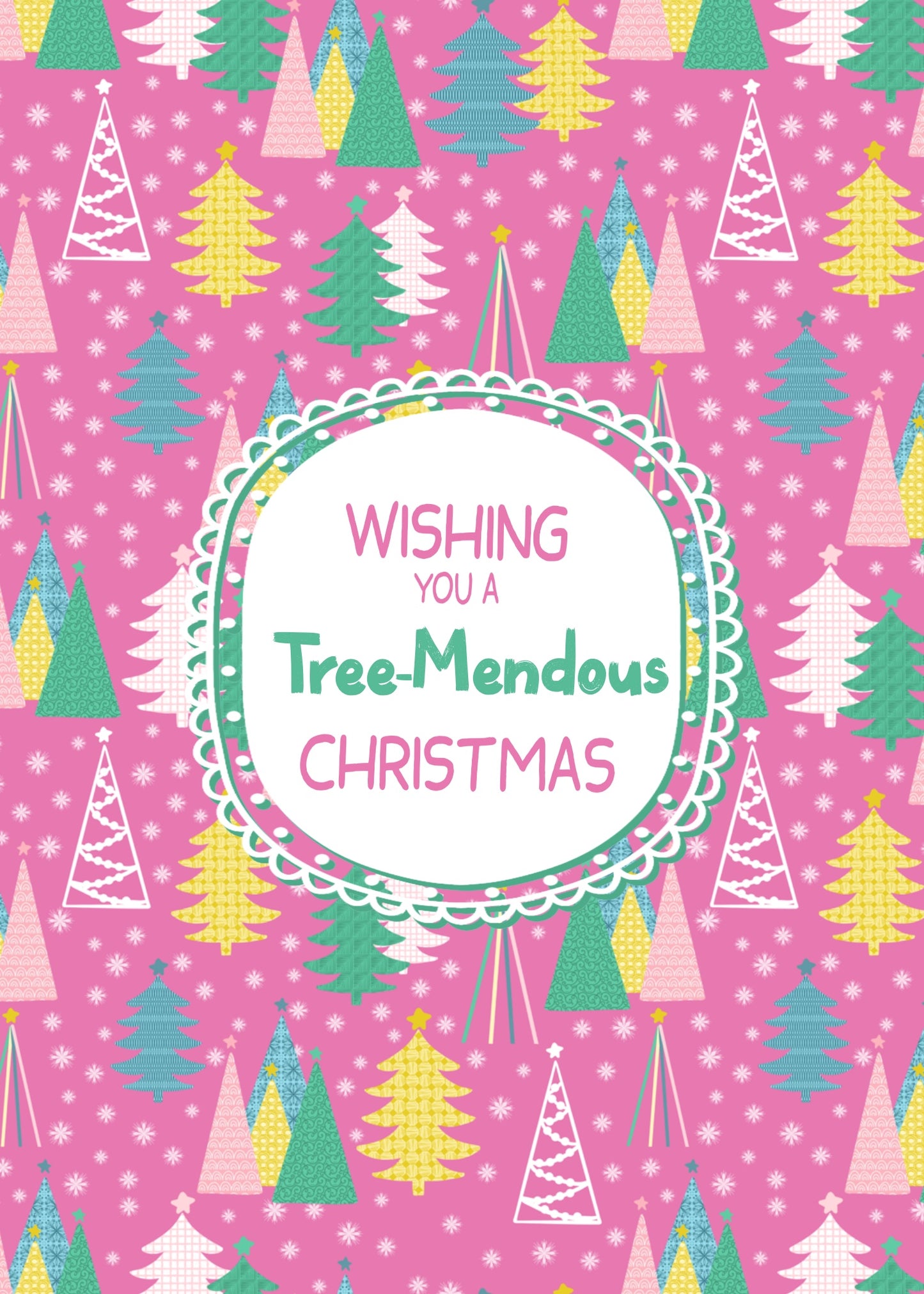 Mod Trees Christmas Card - Instant Digital Download