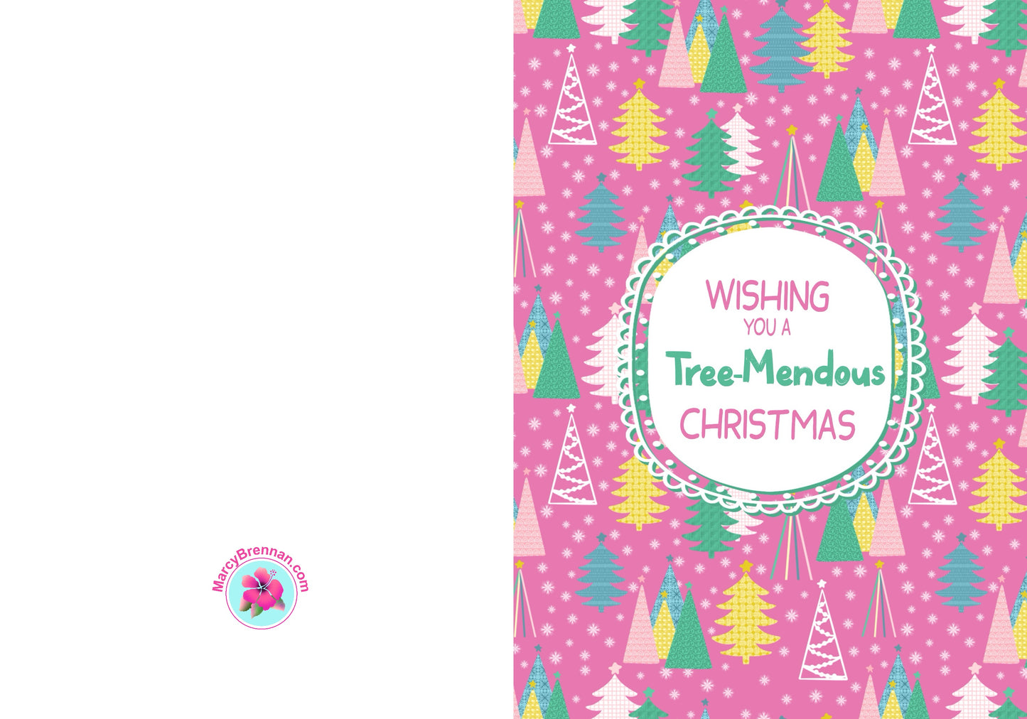 Mod Trees Christmas Card - Instant Digital Download