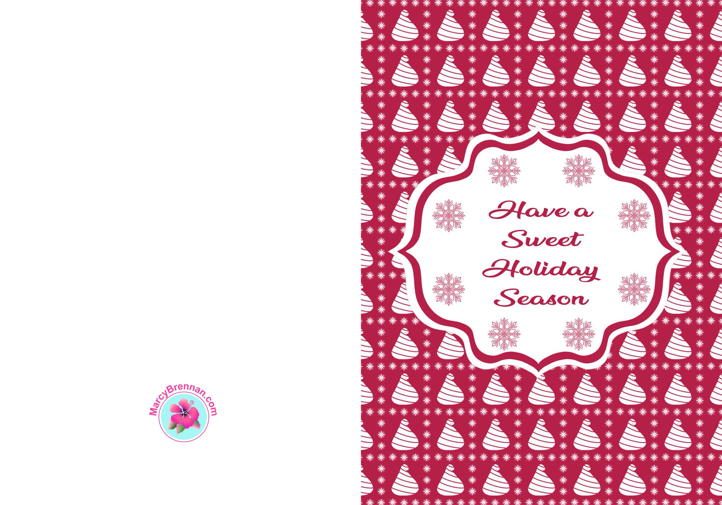 Peppermint Kisses Christmas Card - Instant Digital Download