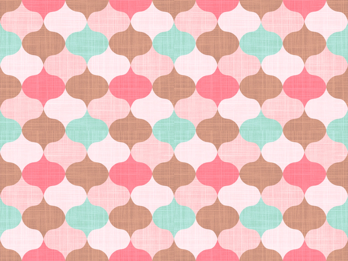 Retro Pink Ogee iPad Wallpaper