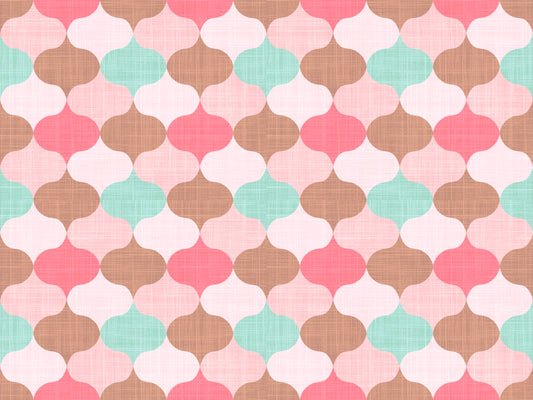 Retro Pink Ogee iPad Wallpaper