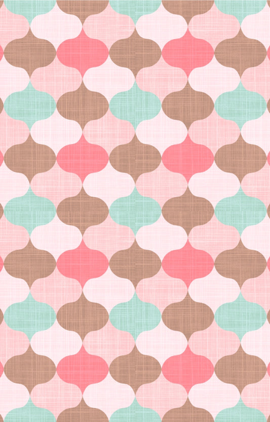 Retro Pink Ogee iPhone Wallpaper