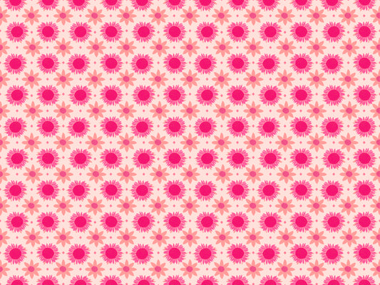 Retro Pink Sunflowers iPad Wallpaper