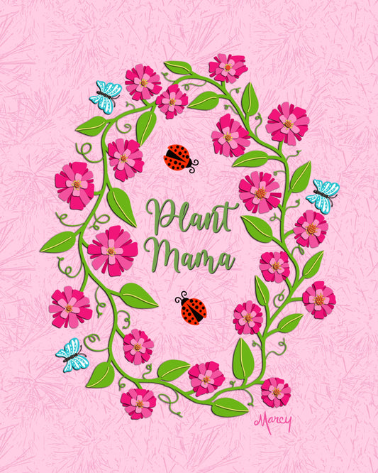 Plant Mama Collage Illustration Digital Download