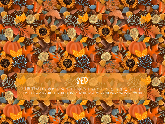Sep 2023 Autumn Woodland iPad Wallpaper