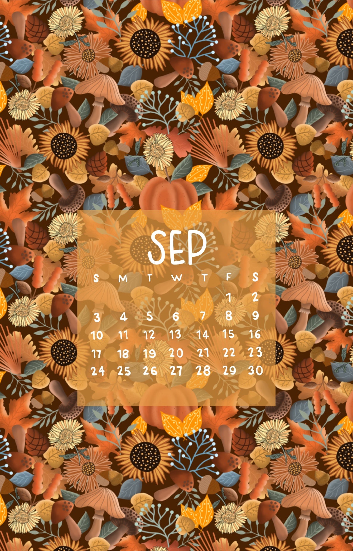 Sep 2023 Autumn Woodlands iPhone Wallpaper