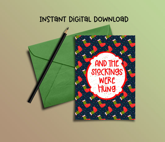 Christmas Stockings Christmas Card - Instant Digital Download